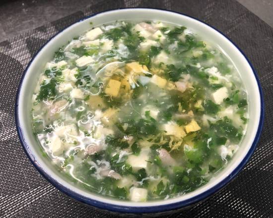 66. Shepherd Pork with Shepherds Purse and Tofu Soup 齋菜肉絲豆腐羹